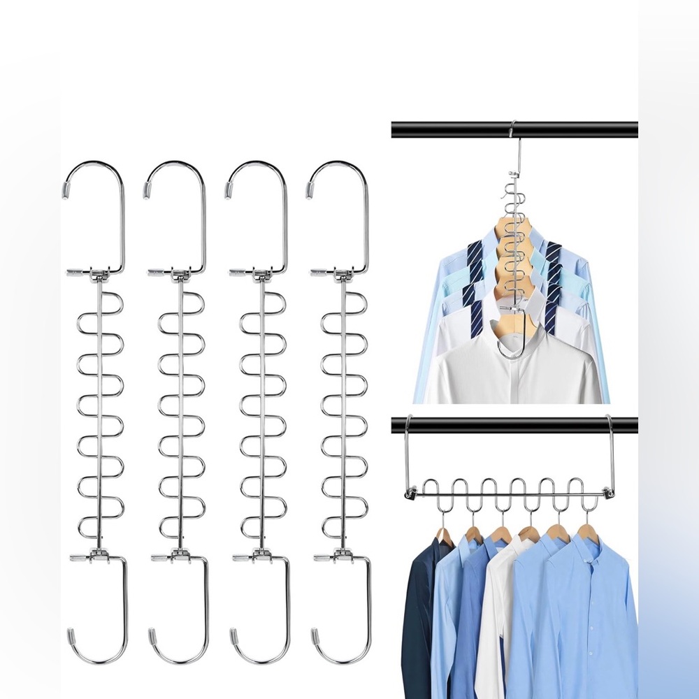 Stainless Steel Multi-Hook Closet Organizer